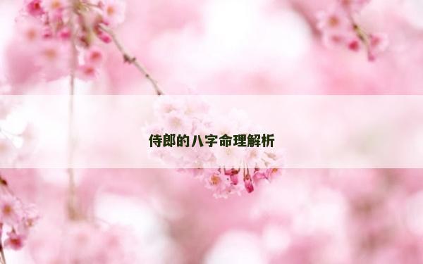 侍郎的八字命理解析