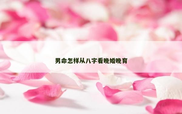 男命怎样从八字看晚婚晚育