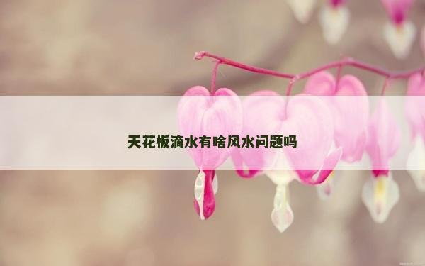 天花板滴水有啥风水问题吗