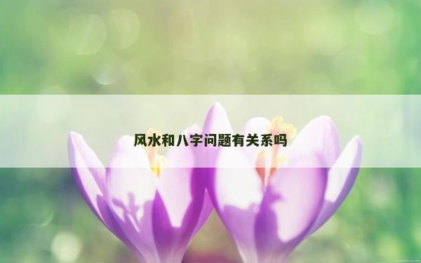 风水和八字问题有关系吗