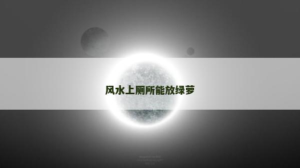 风水上厕所能放绿萝
