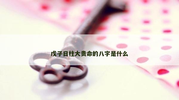 戊子日柱大贵命的八字是什么