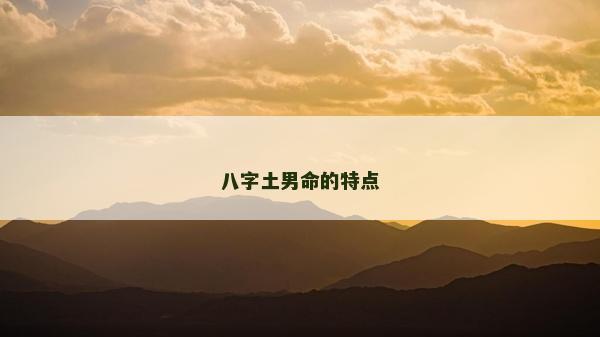 八字土男命的特点
