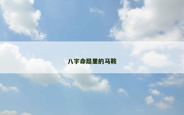 八字命局里的马鞍
