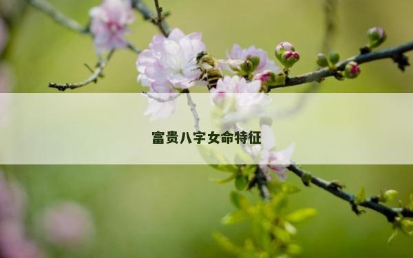 富贵八字女命特征