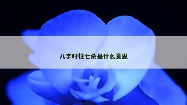 八字时柱七杀是什么意思